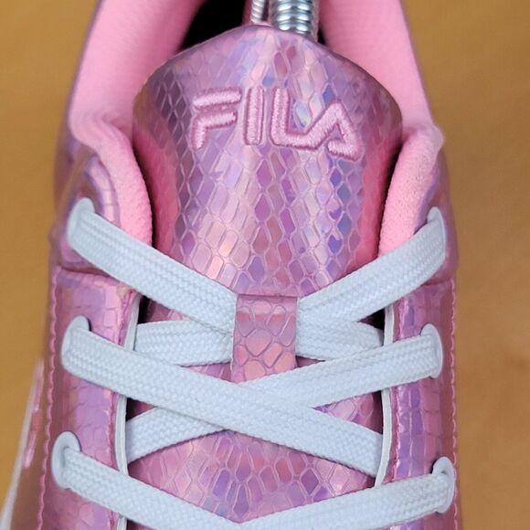 Fila Sandblast Low Iridescent Snake Platform Women's Sz 10 Pink Fashion Sneakers - Picture 11 of 16